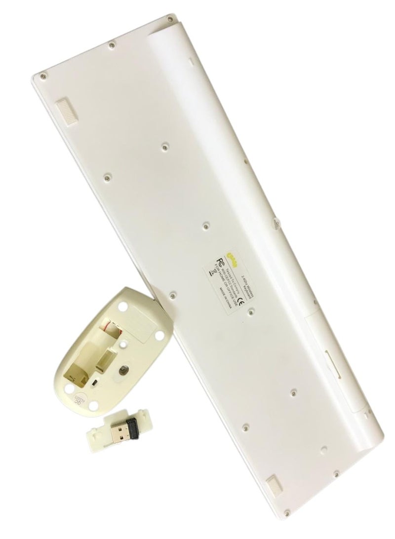 Slim White Wireless Keyboard and Mouse Combo, Elegant Modern Design, Battery Operated, Suitable for PC and Laptop - Image 4